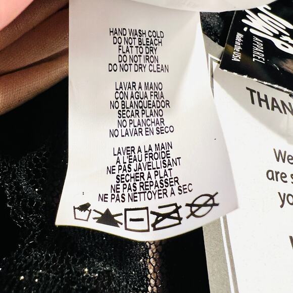 MACY'S JUMP APPAREL NWT Nude Cream & Black Lace Maxi Dress Gown - Size 3/4 - Picture 9 of 10